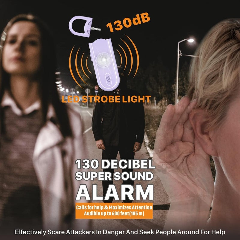 VIGOROAD Safe Sound Personal Alarm, 2 Pack 130 dB Loud Siren Song Emergency Security Alarm Keychain with Strobe LED Light, Personal Sound Safety Siren for Women, Men, Children, Elderly - Image 2